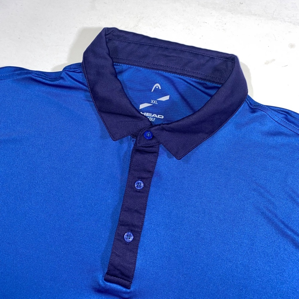 Head Golf Polo Shirt‎ Men's XXL Blue Performance Dry Fit Short Sleeve